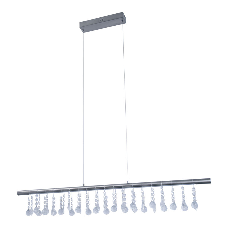 Adrienna 1-Light Kitchen Island Modern Linear LED Pendant, Bare Steel