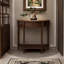 Console demi-cercle en bois massif brun-720127424