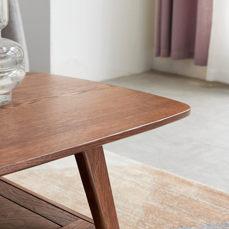 Assiette en bois avec plateau de rangement, Noyer, H 17,34 po x L 31,52 po x l 19,67 po
