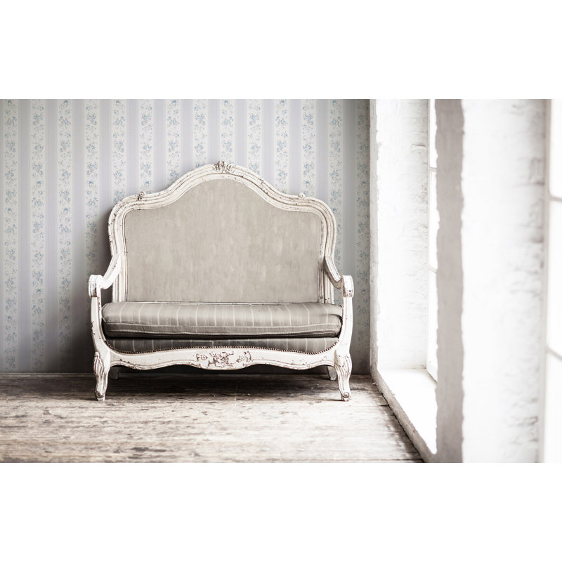 Maison Charme Vintage Rose Stripe Motif 10.05m x 53cm Wallpaper Roll, Silver