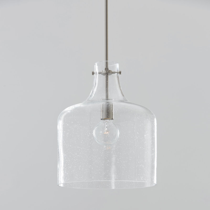 Luminaire suspendu en forme de cloche à 1 lumière Indépendant, Nickel brossé
