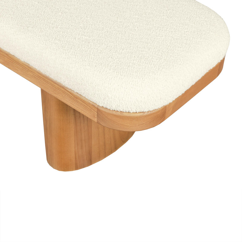 Hilarie 48" Boucle Bench, 16" H x 48" W x 16.5" D