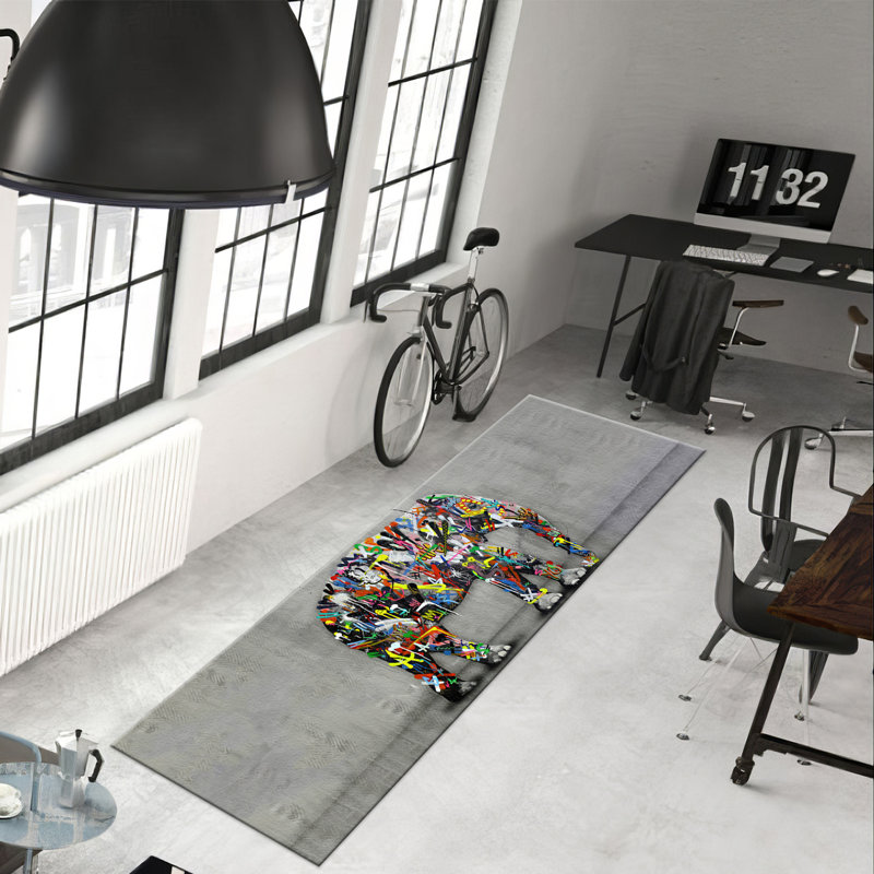 Floral Symphony Soft Non Woven Printed Rug with Vibrant Hues Ideal for Adding a Touch of Elegance to Your Living Room or Bedroom Decor