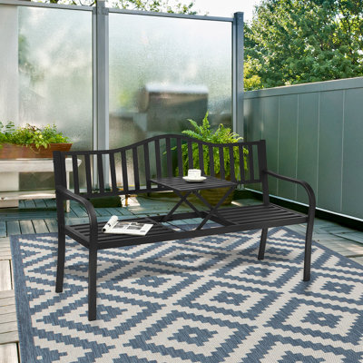 Farukh Powder Coated Steel Outdoor Bench