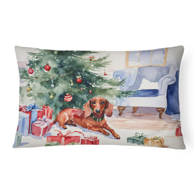 Dachshund Christmas Fabric Decorative Pillow