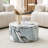 A Simple White Marble Textured Cylindrical Coffee Table, 23.6 Inches In Diameter X 11.8 Inches In Height, MDF Material Living Room Furniture. Suitable For Industrial Style Or Minimalist Living Rooms.-114064094-116297088