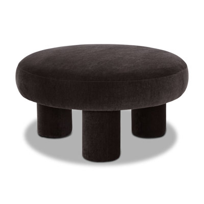 Circa Velvet Upholstered Ottoman in Ganache Brown