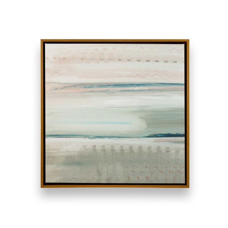 Impression de Hush of Dawn v2, H 12,75 po x l 12,75 po x P 1,75 po, Cadre flottant or poli, 1