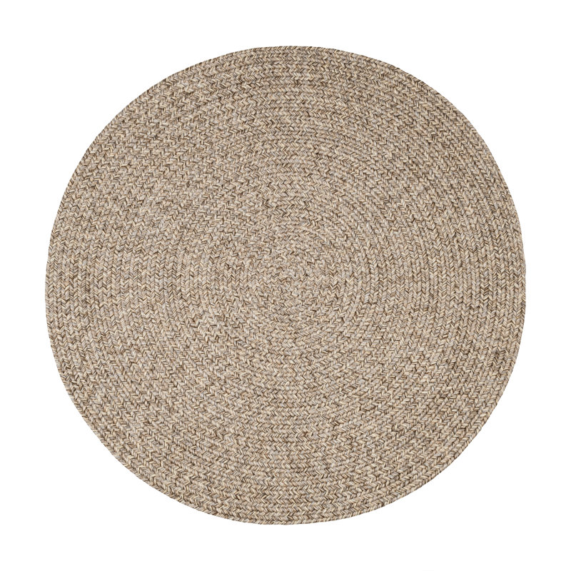 Tapis intérieur/extérieur tweed avoine Seline, Rond 4 pi