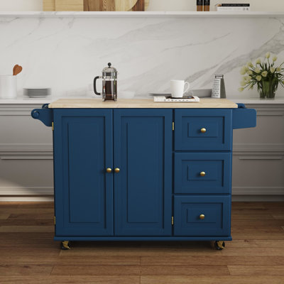 Arlonda Solid Wood Top Kitchen Cart
