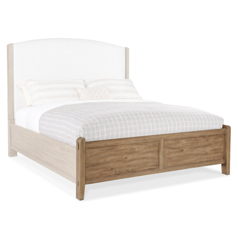Vineyard Row Upholstered Panel Bed, Queen