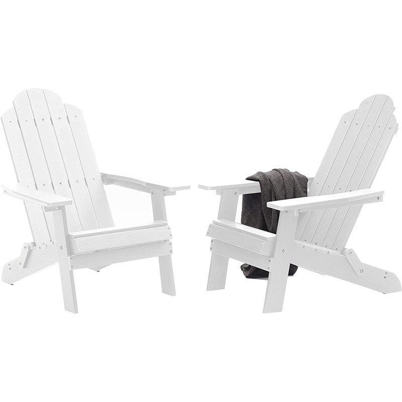 Suzzette Foldable Outdoor Adirondack Set, White