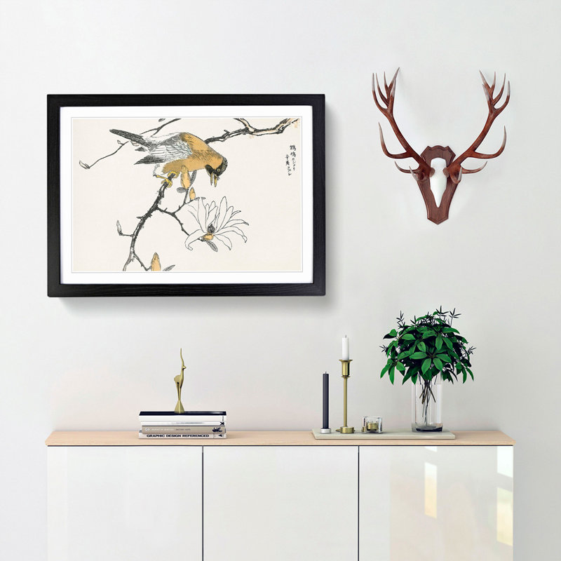 Tibetan Hoopoe Bird by Numata Kashu - Picture Frame Painting Print, 60cm H x 91cm W x 2cm D, Black