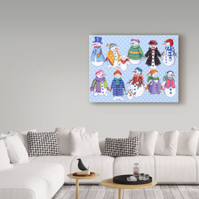 «Snowmen Motif» par Drystan, impression sur toile tendue
