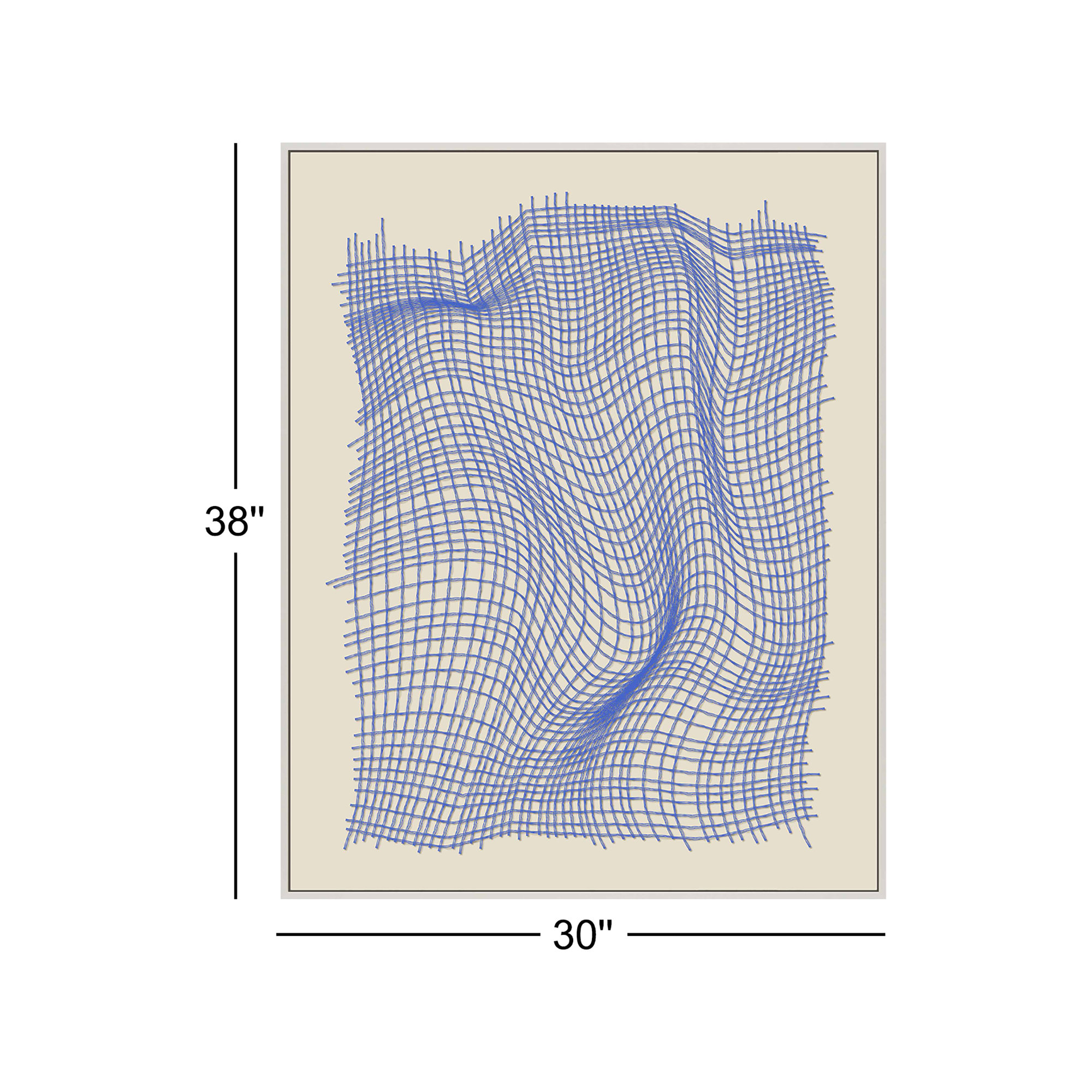 Netting 2 by Jacques Pilon, 38" H x 30" W x 1.25" D, White Single Structure Framed Canvas