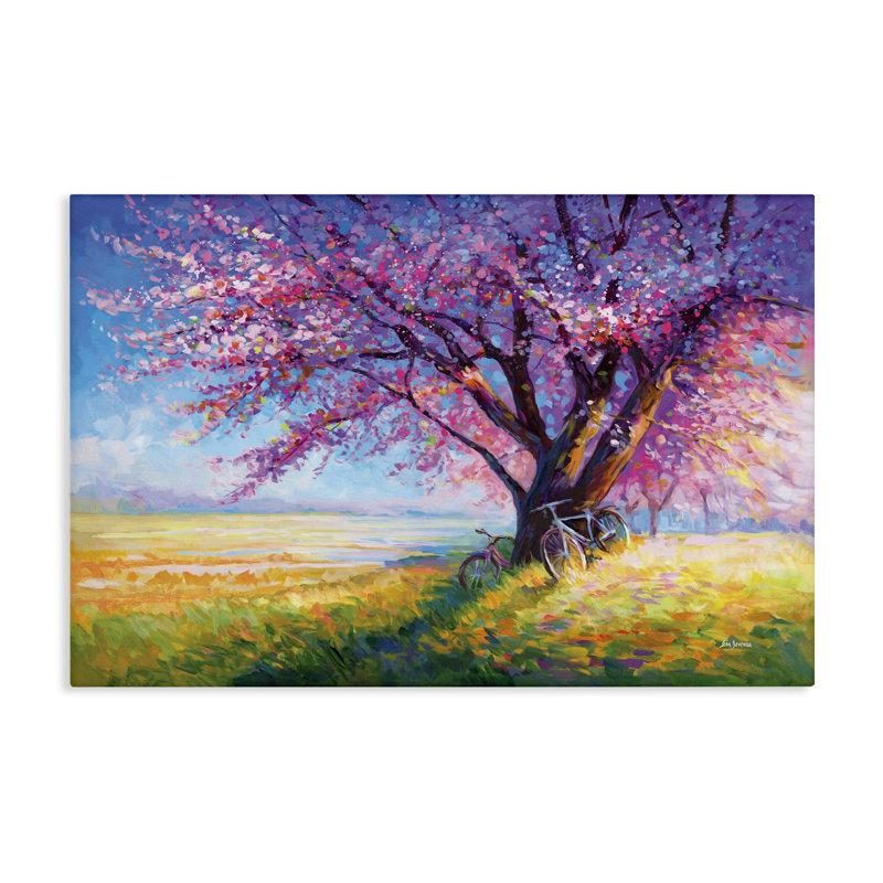 Art mural sur toile Sweet Romance of Cherry Blossom Trees, conception par Leon Devenice, H 20 po x l 30 po