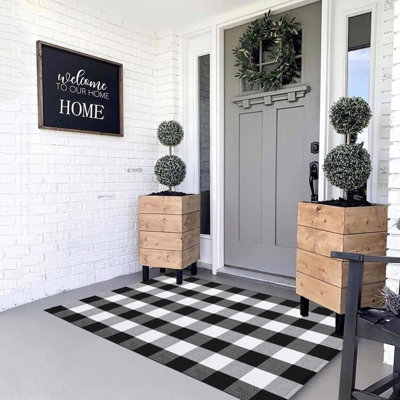 Tapis d'extérieur à carreaux en coton Buffalo