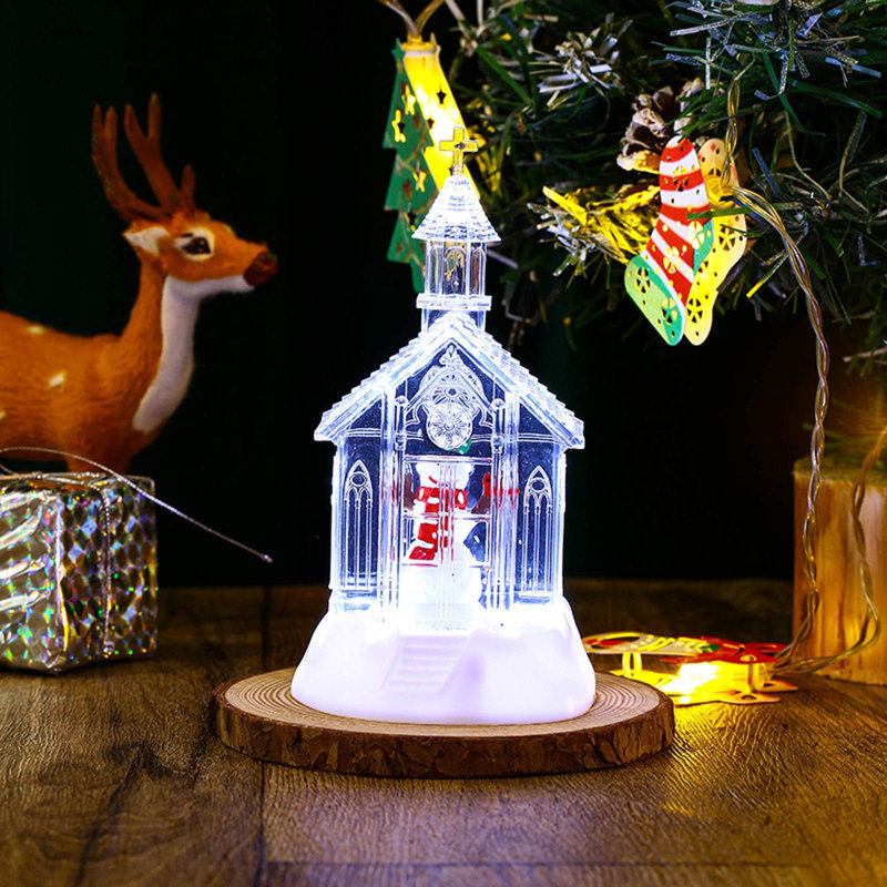 Nouvelle décoration de Noël, cadeau de Noël lampe de Noël en cristal lumineux enneigé, 20 ML