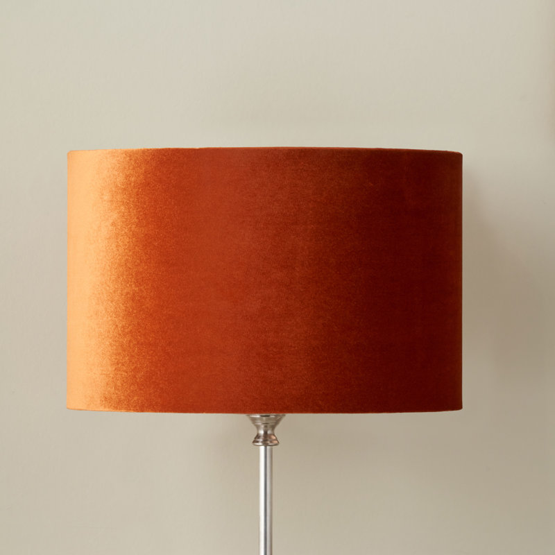Bow Drum Velvet Lamp Shade ( Clip On ), 16cm H x 25cm W x 25cm D, Apricot