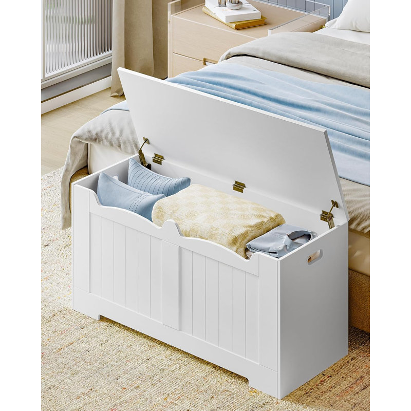 Storage Chest, Storage Trunk with 2 Secure Hinge, 100 cm Lift-Top Storages Bench, Wooden Storages Organizer, Shoe Bench for Entryway, Bedroom, Living Room 