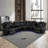 3 - Piece Vegan Leather Power Reclining Sectional Sofa Set with LED Lights and Wireless Charging Station-586103639