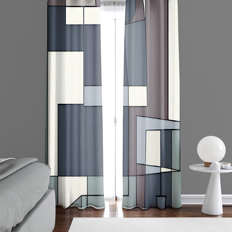 Paire de rideaux semi-transparents Darathy, L 20 po x L 82 po