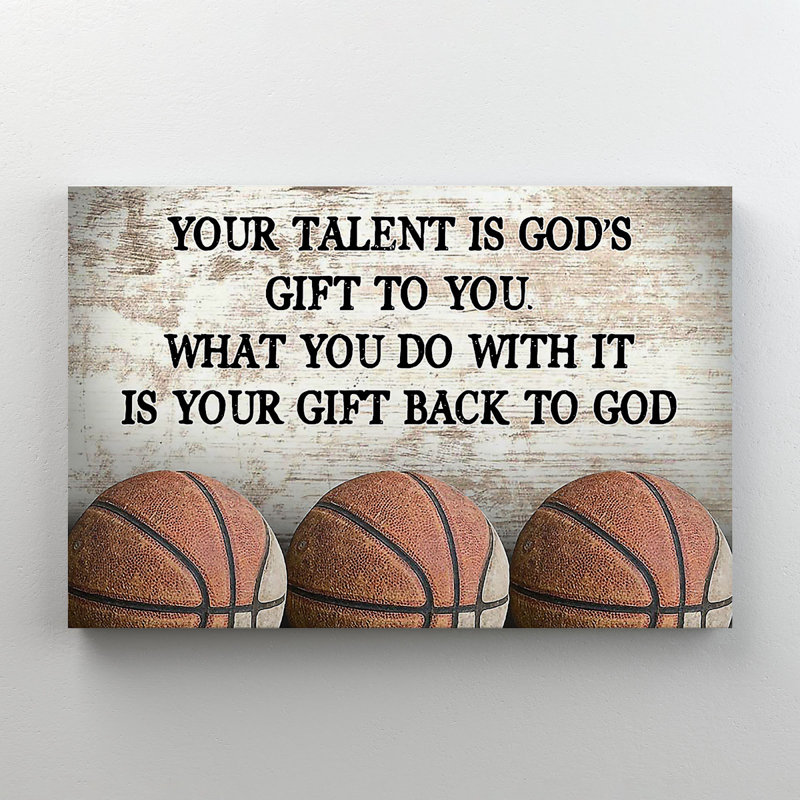 Three Balls - Your Talent Is Gods Gift To You - 1 pièce, impression d'art graphique rectangulaire sur toile tendue