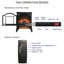 Foyer électrique à quartz infrarouge électrique 18 pouces - effet de flamme 3D, 1 500 W de chaleur, 5 000 / H, télécommande, portable, coffre-fort, chauffant jusqu'à 400 pieds carrés Ft Luminosité réglable