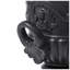 Pot à fleurs classique à piédestal romain classique - Pot décoratif en oxyde de magnésium noir avec motif floral en relief