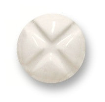 (Paquet de 5) Bouton de quart de cercle rond de 1-7 / 16 po blanc et chrome