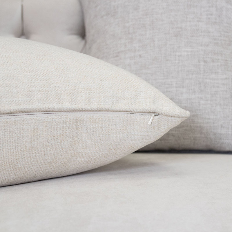 Braxston Square Pillow Cover & Insert, Ivory
