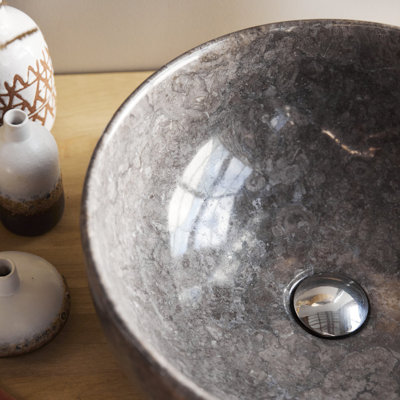 Tikamoon Mia 40mm L x 40mm W Marble Round Sink
