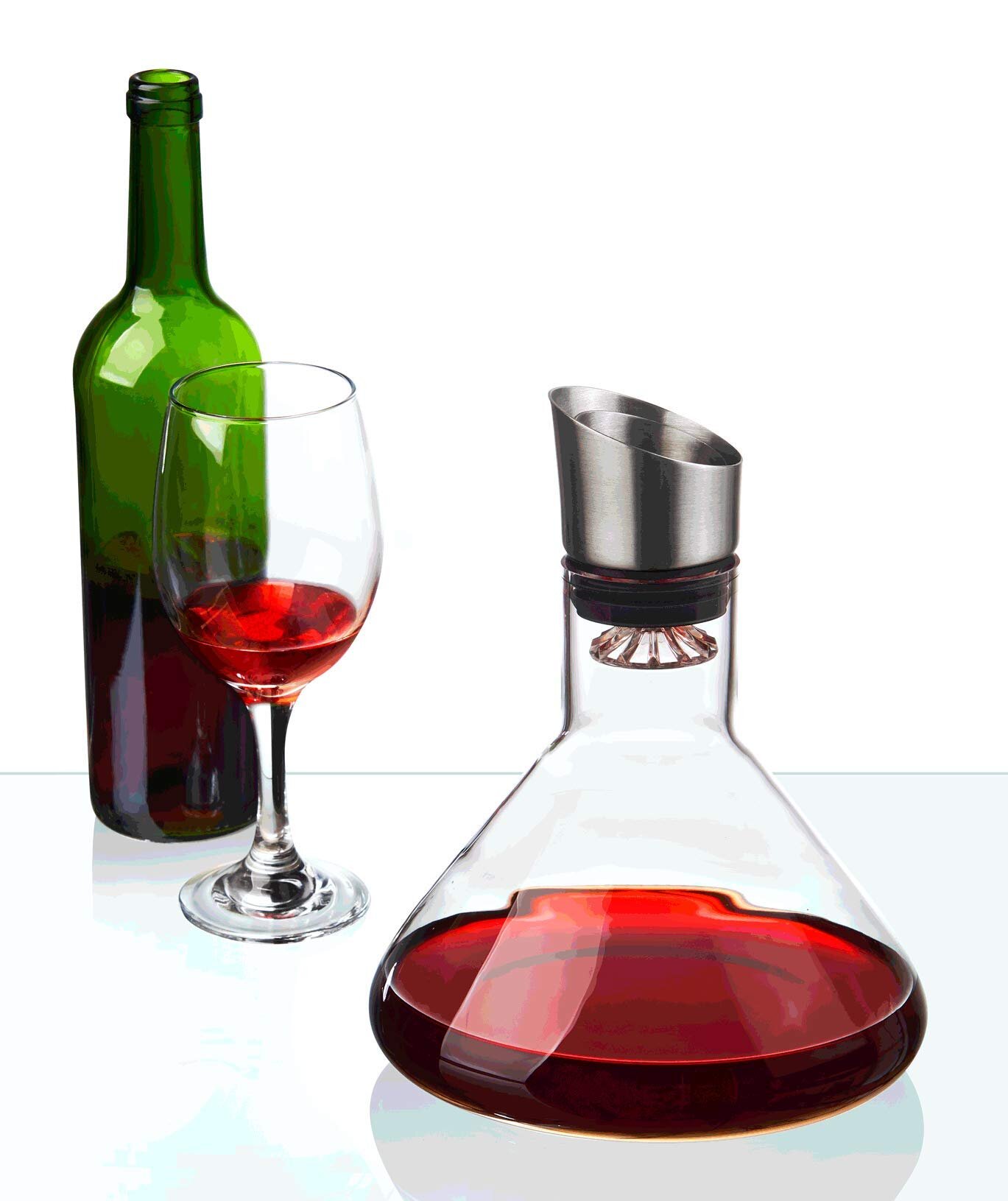 Godinger Wine Decanter Carafe, Hand Blown Wine Decanter Aerator - Wine Gifts