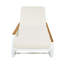 Orlenae Modern Coastal Outdoor Adjustable 5-Position Chaise Lounge with Cushion, Teak Wood Armrests & Iron Frame for Poolside, Patio-129349107