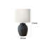 Jazz Tall Table Lamp With Black Resin Ribbed Base, Ivory Fabric Shade-117054138