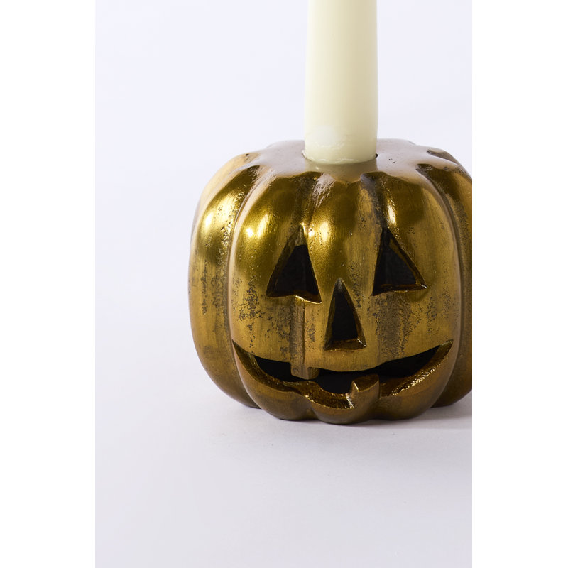 Carved Pumpkin Candleholder 4"x 3"