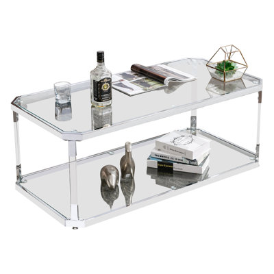 Lennert Rectangular Glass Coffee Table for Living Room