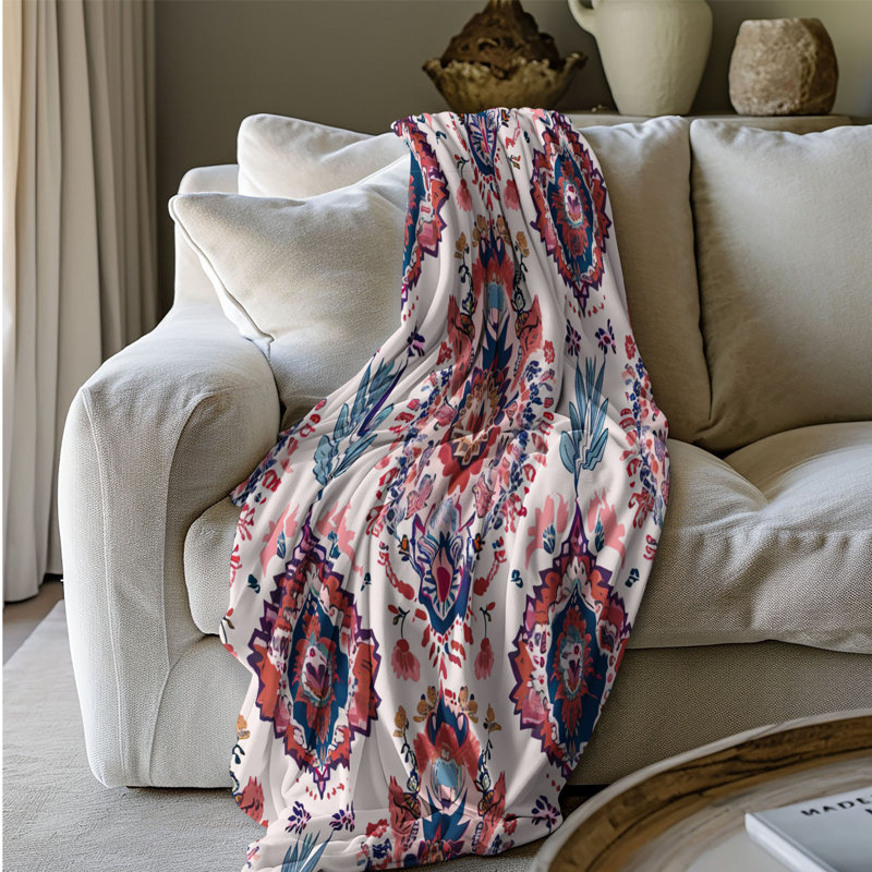 Couverture bohémienne Rhapsody - 1 pièce Sherpa Premium, Lit simple