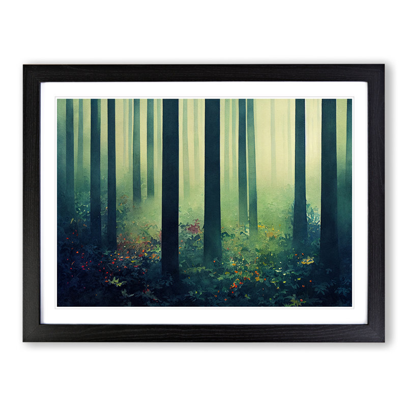 Forest Vol.2 - Single Picture Frame Print, Black Framed, 46cm H x 64cm W x 2cm D