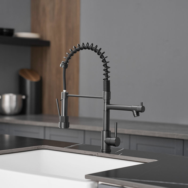 Pull Down Kitchen Faucet, Matte Black