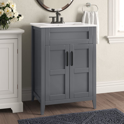 Lipinski 24'' Single Bathroom Vanity with Ceramic Top