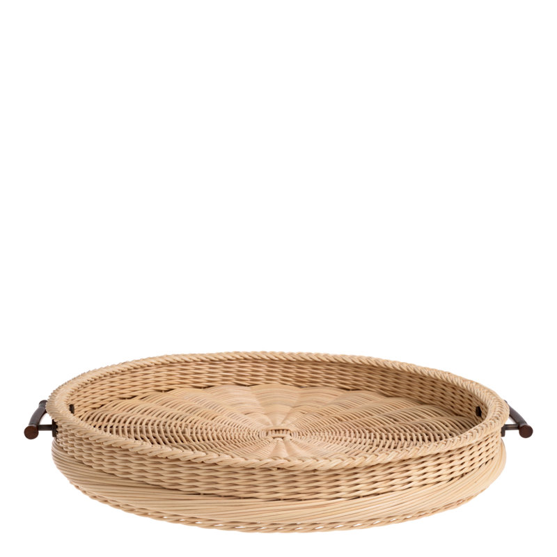 Tray Vimini L Natural Rattan, 3.54" H x 24.80" W x 24.80" D