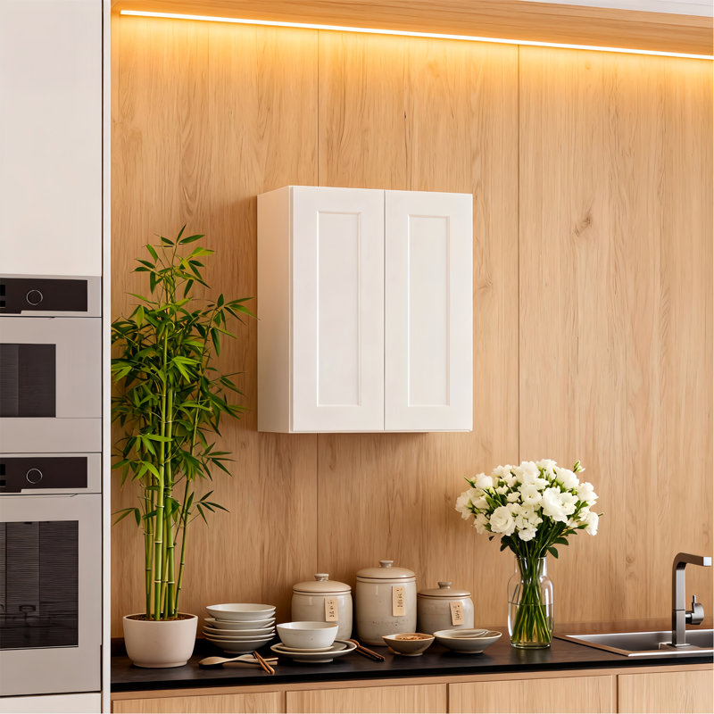 Armoire murale White, White, 30" H x 24" W x 12" D