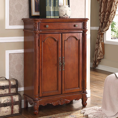 Cherry Solid Wood Shoe Storage Bench