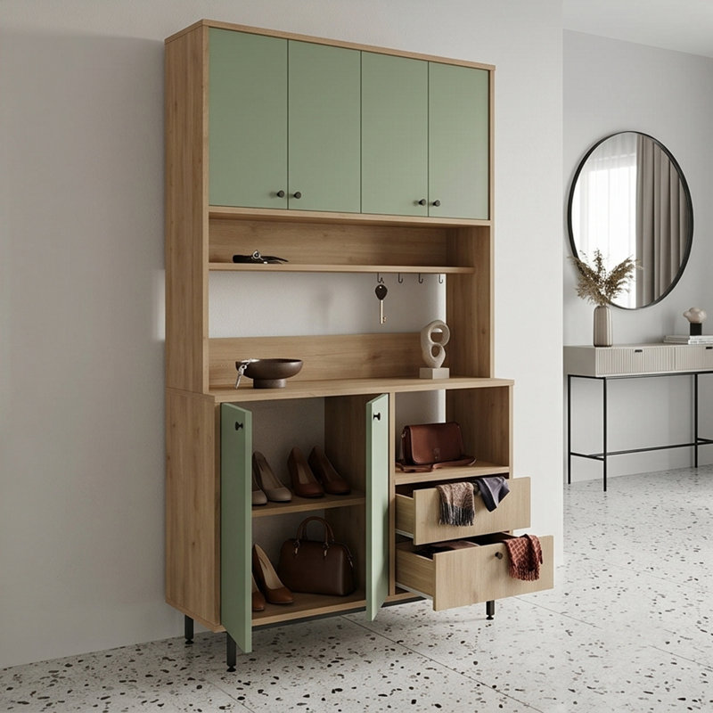 Elowen 81" Kitchen Pantry with Open Shelving