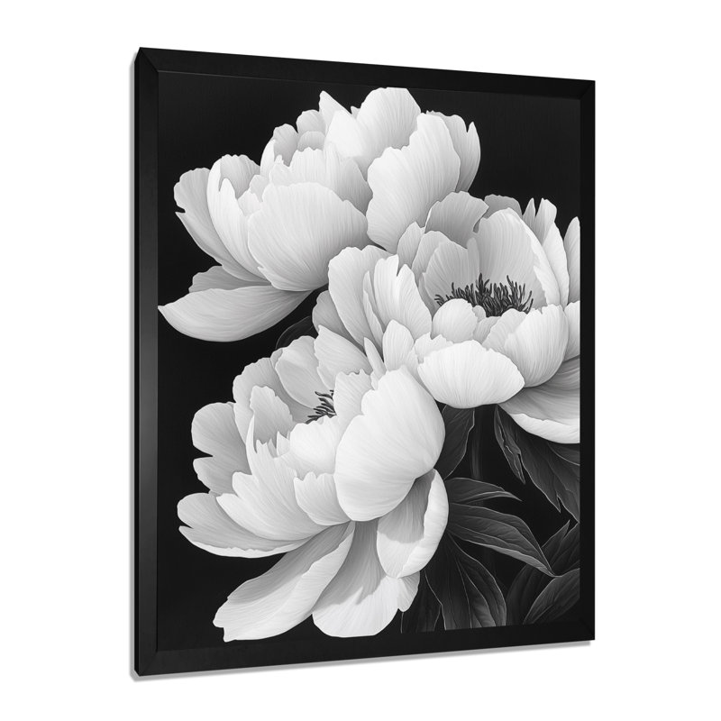 Banwell - salon d'art mural floral, H 32 po x l 16 po, Reproduction encadrée d'une seule photo, Noir, noir, noir, noir