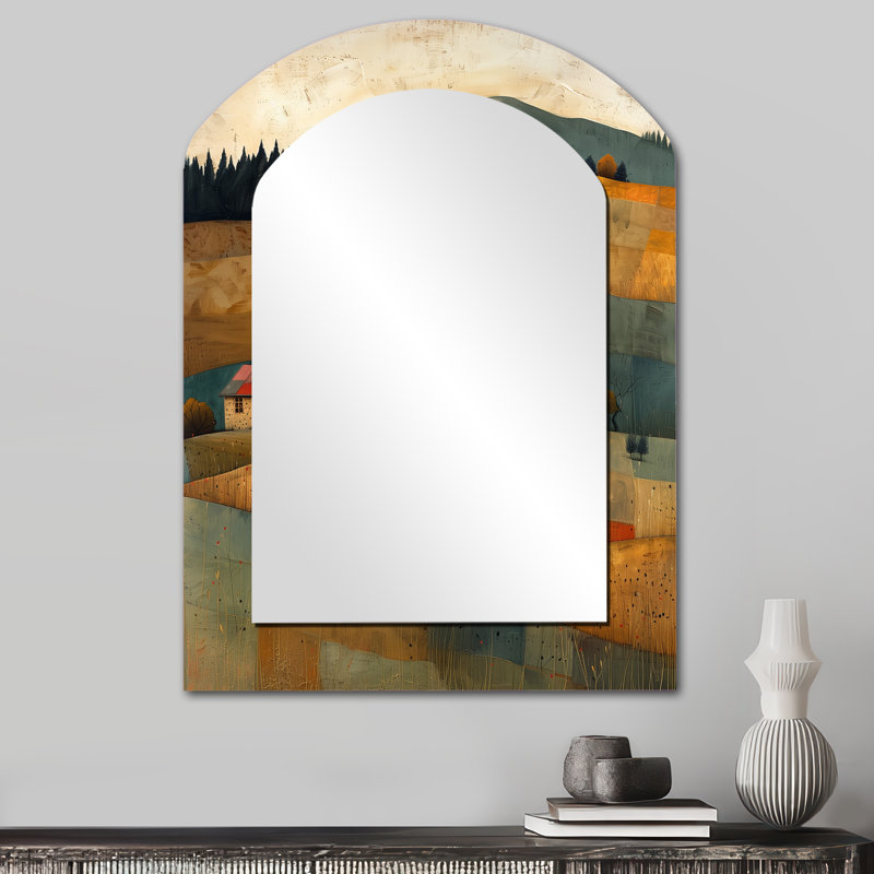 Brun brun, automne, campagne rustique, coucher de soleil II - Farm, 34 po x 25 po