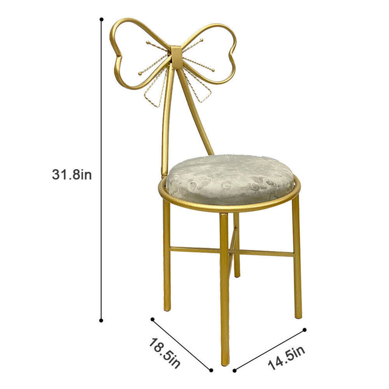 Tabouret de coiffeuse en flanelle / cuir 2 pièces