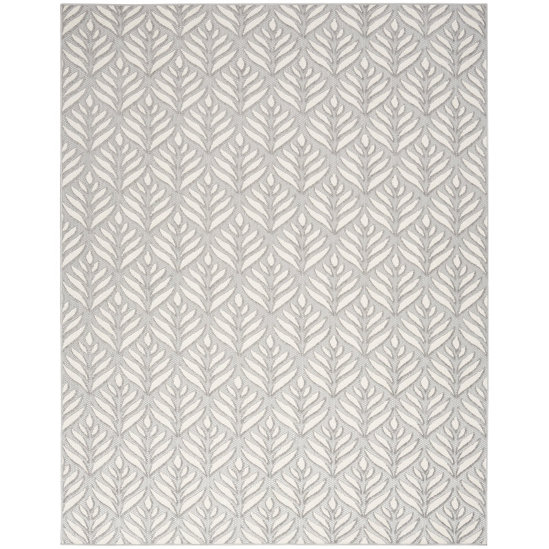 Tapis intérieur / extérieur gris Analiegh, Rectangle 7 pi 10 po x 10 pi 6 po