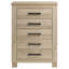 Commode 5 tiroirs en chêne vieilli